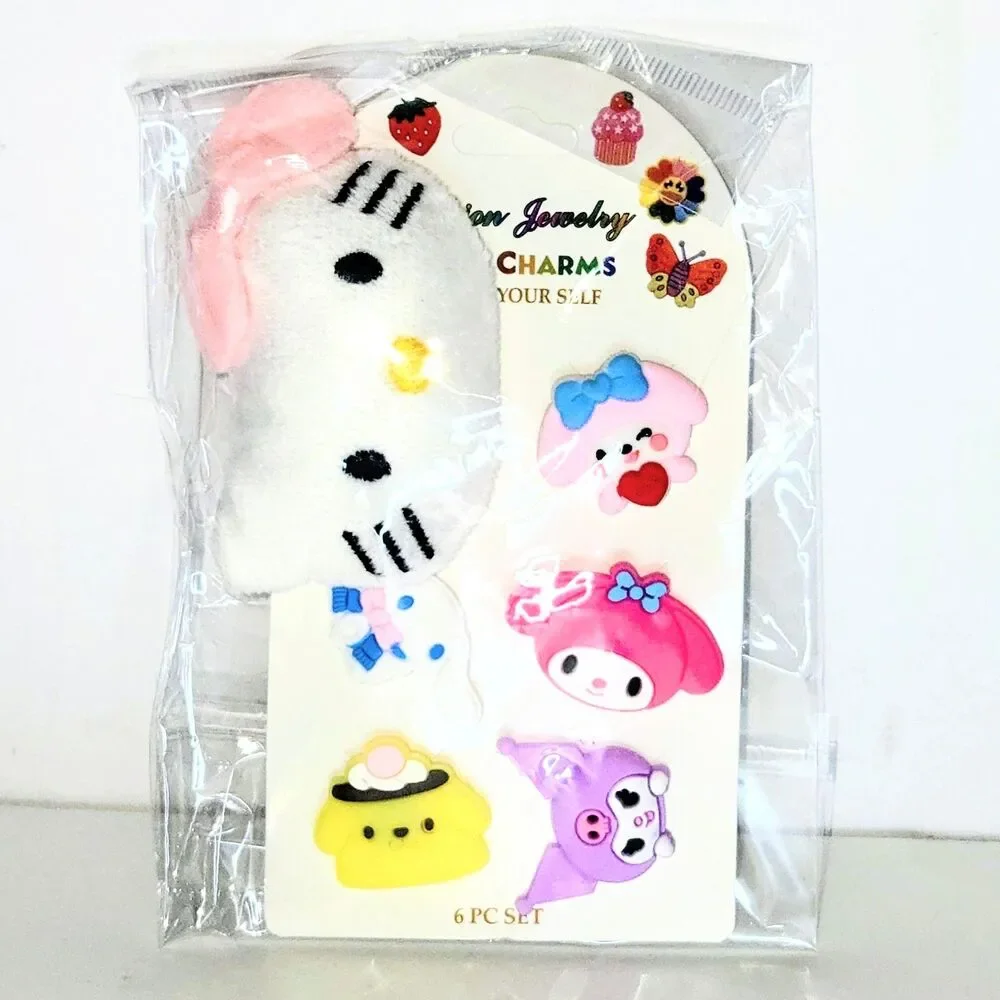SHOE CHARMS 6 Pieces Hello Kitty and Friends Colorful 3D Kawaii Characters NEW